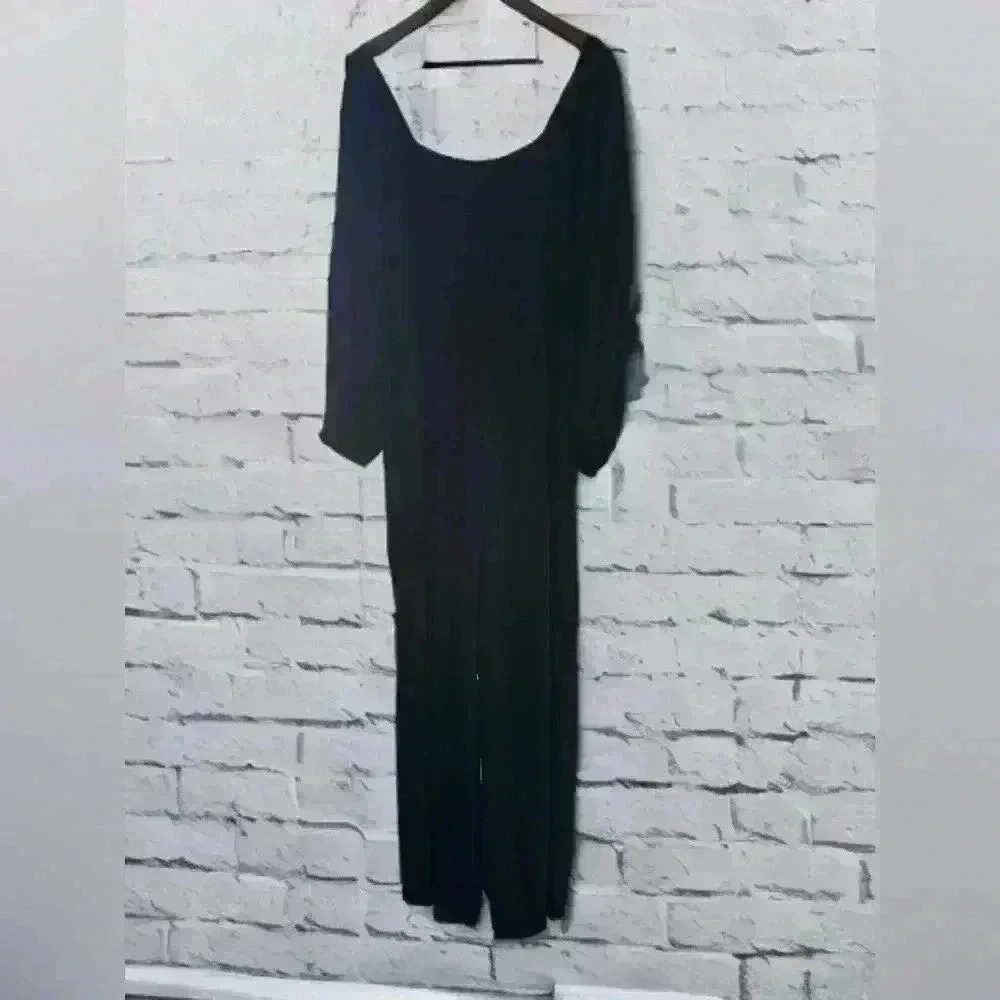 Madewell Tie Back Black Smocked Bodice and Satin Jumpsuit Size 20